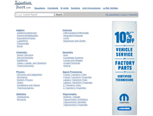 Tablet Screenshot of equationsheet.com